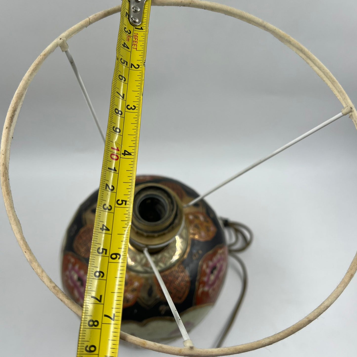 Satsuma Hand Painted Vintage Πορτατίφ Πορσελάνης – Συλλεκτικό Διακοσμητικό Φωτιστικό Ασιατικής Τέχνης