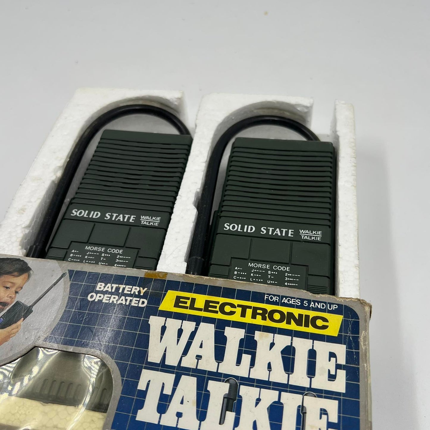 Vintage σετ Electronic Walkie Talkie Solid State με λειτουργία Morse Code σε αυθεντικό κουτί δεκαετίας 1980