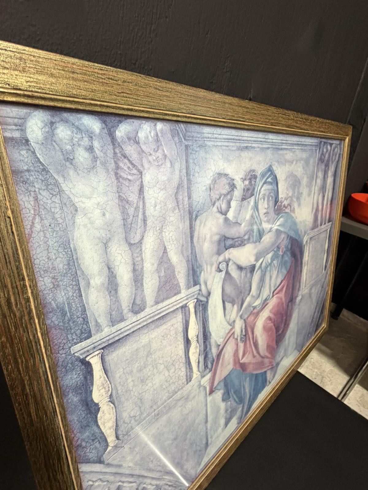Κάδρο Αναγεννησιακού Στυλ – Εκτύπωση Michelangelo Sibyl σε Ξύλινη Πανέμορφη Χρυσή Κορνίζα (Art Print) 86Χ66