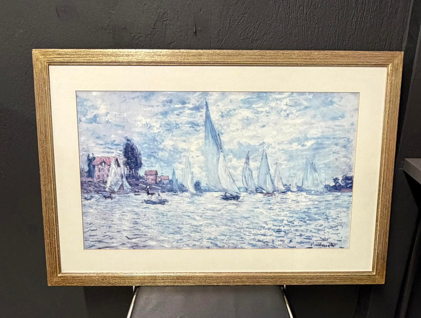 Κάδρο Monet Regatta at Argenteuil – Εκτύπωση Impressionism σε Ξύλινη Κορνίζα (Claude Monet Print) 94x63