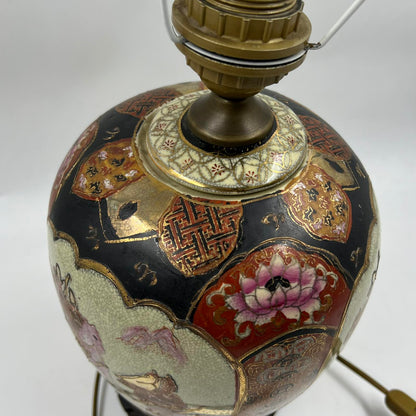 Satsuma Hand Painted Vintage Πορτατίφ Πορσελάνης – Συλλεκτικό Διακοσμητικό Φωτιστικό Ασιατικής Τέχνης