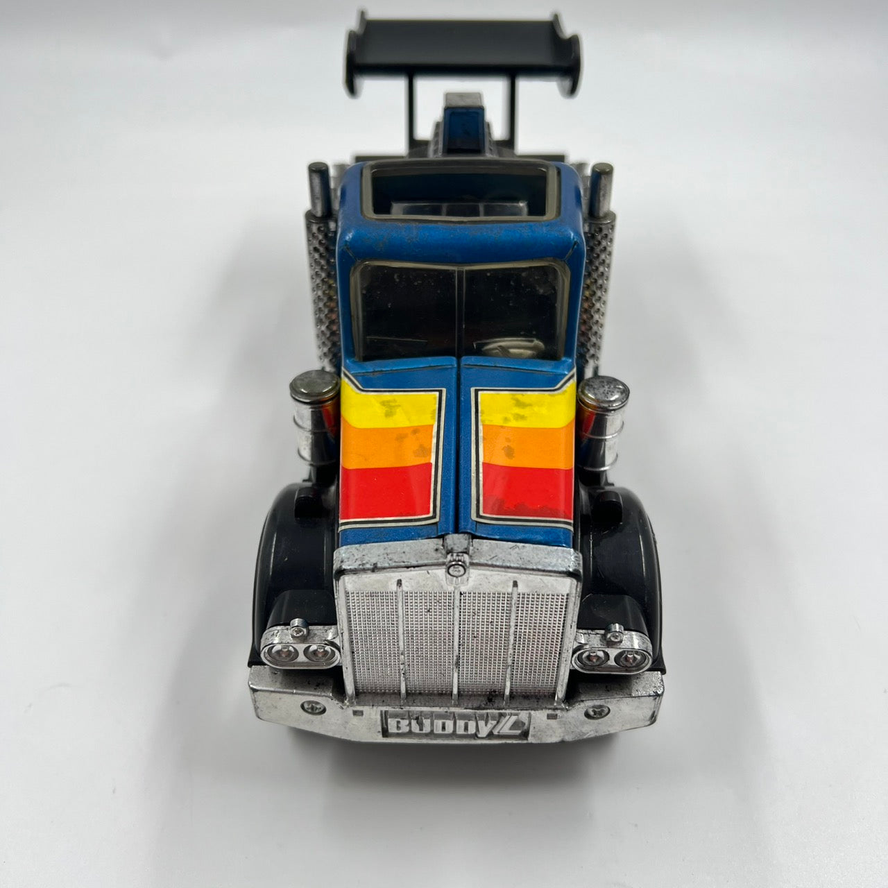 Vintage Tσίγκινο 1981 Buddy L Kenworth Race Truck Συλλεκτικό Τσίγκινο Ρυμουλκό Φορτηγό