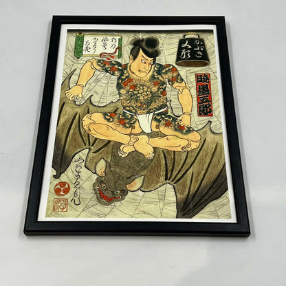 Ιαπωνικό κάδρο σαμουράι Ukiyo-e