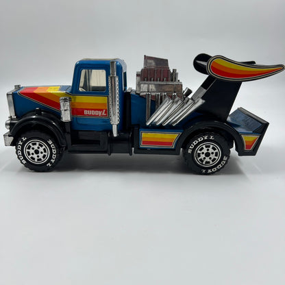 Vintage Tσίγκινο 1981 Buddy L Kenworth Race Truck Συλλεκτικό Τσίγκινο Ρυμουλκό Φορτηγό