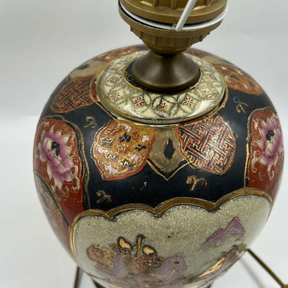 Satsuma Hand Painted Vintage Πορτατίφ Πορσελάνης – Συλλεκτικό Διακοσμητικό Φωτιστικό Ασιατικής Τέχνης