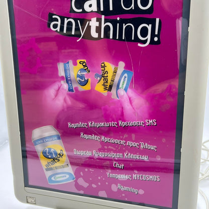 Φωτιζόμενο διαφημιστικό stand COSMOTE What’s Up – Vintage lightbox 2000s
