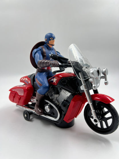 Captain America Φιγούρα με Μοτοσυκλέτα Marvel