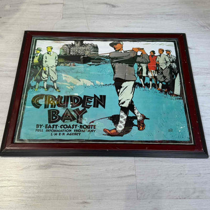 κορνιζαρισμένη vintage αφίσα γκολφ cruden bay διακοσμητικός πίνακας τοίχου