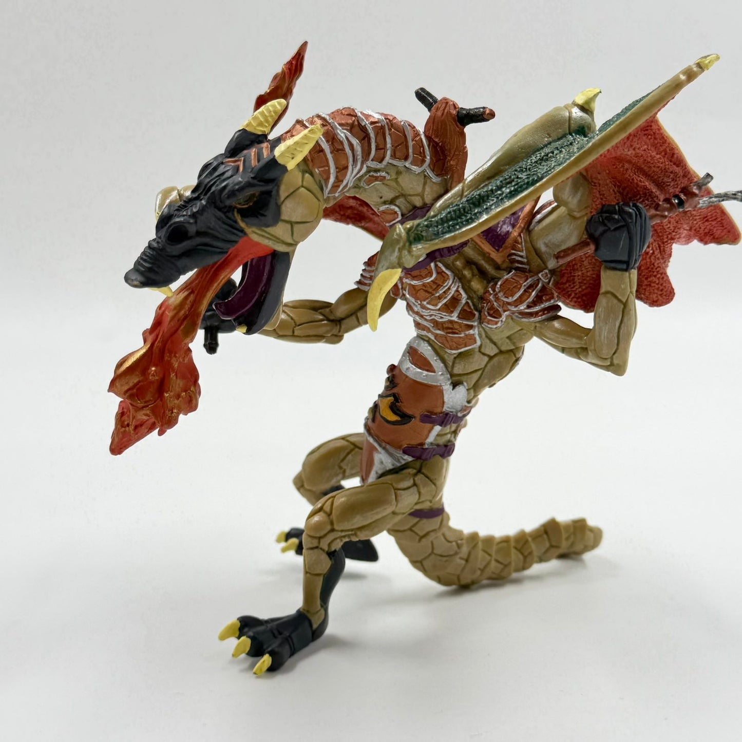 Papo Fire Breathing Dragon Warrior 2005 Fantasy Figure 16cm