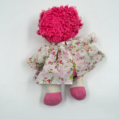 El Greco Παταπούφα Κούκλα Vintage Ελληνική Rag Doll Ροζ Μαλλιά 1980s