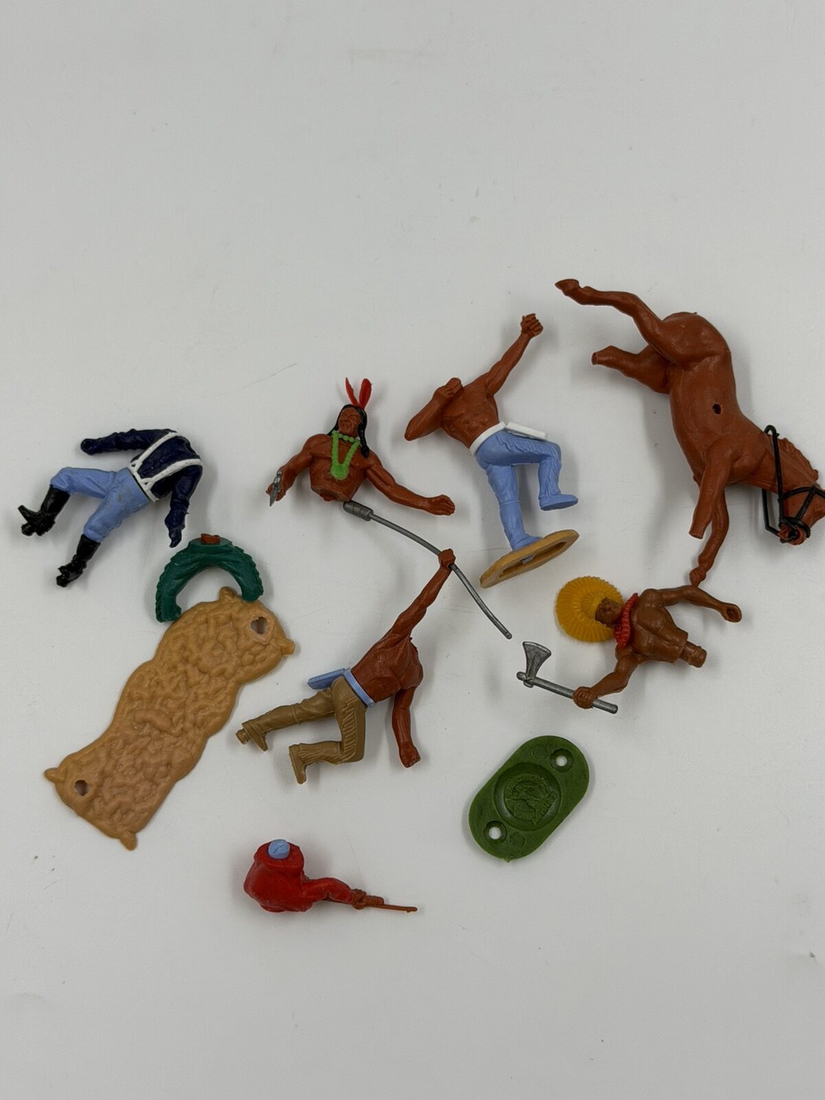 vintage western toy parts lot figures horse accessories