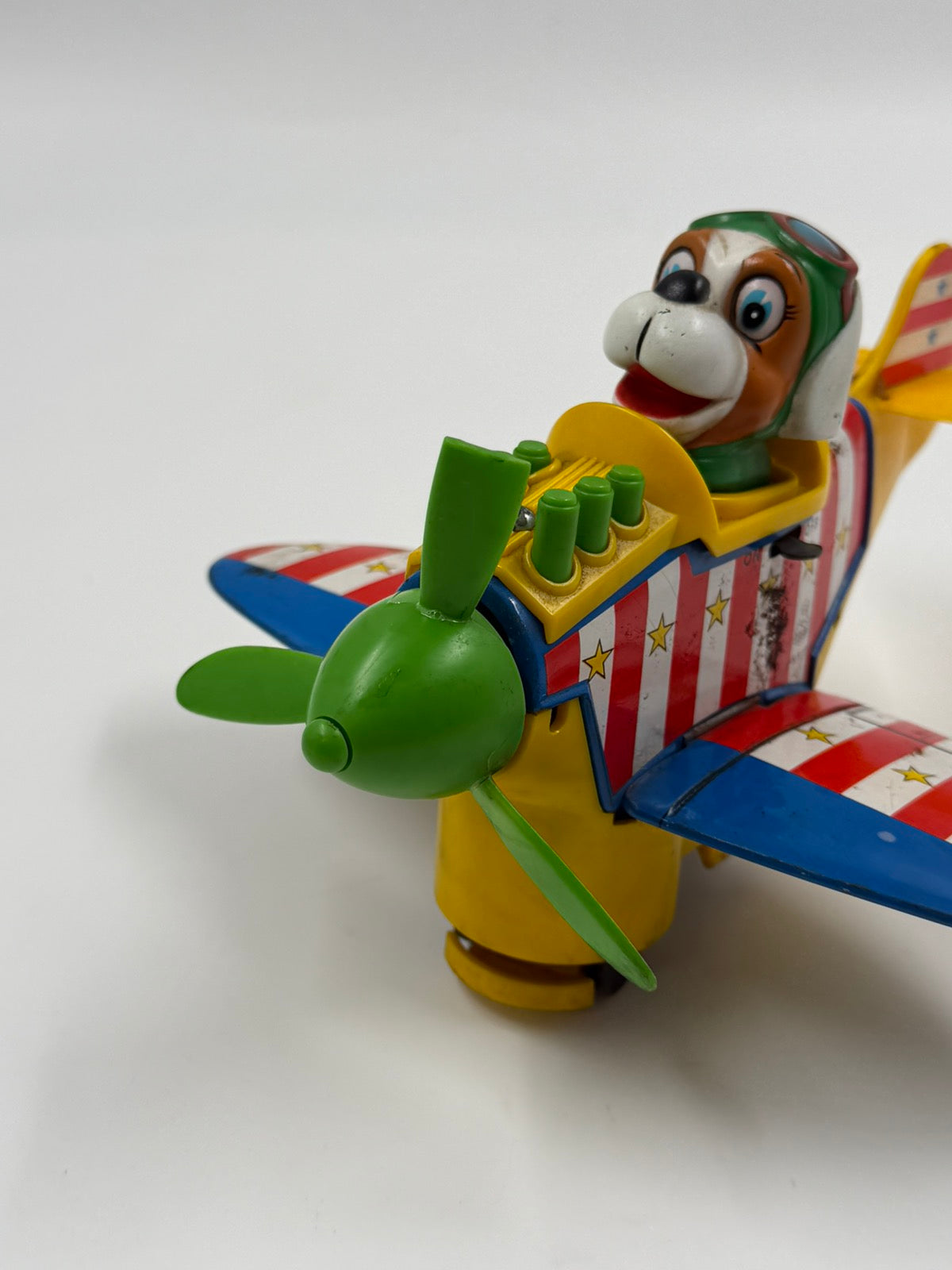 Vintage TPS Jolly Plane Doggy Pilot – Tin Toy Αεροπλάνο Made in Japan 1960s (For Parts / Repair)