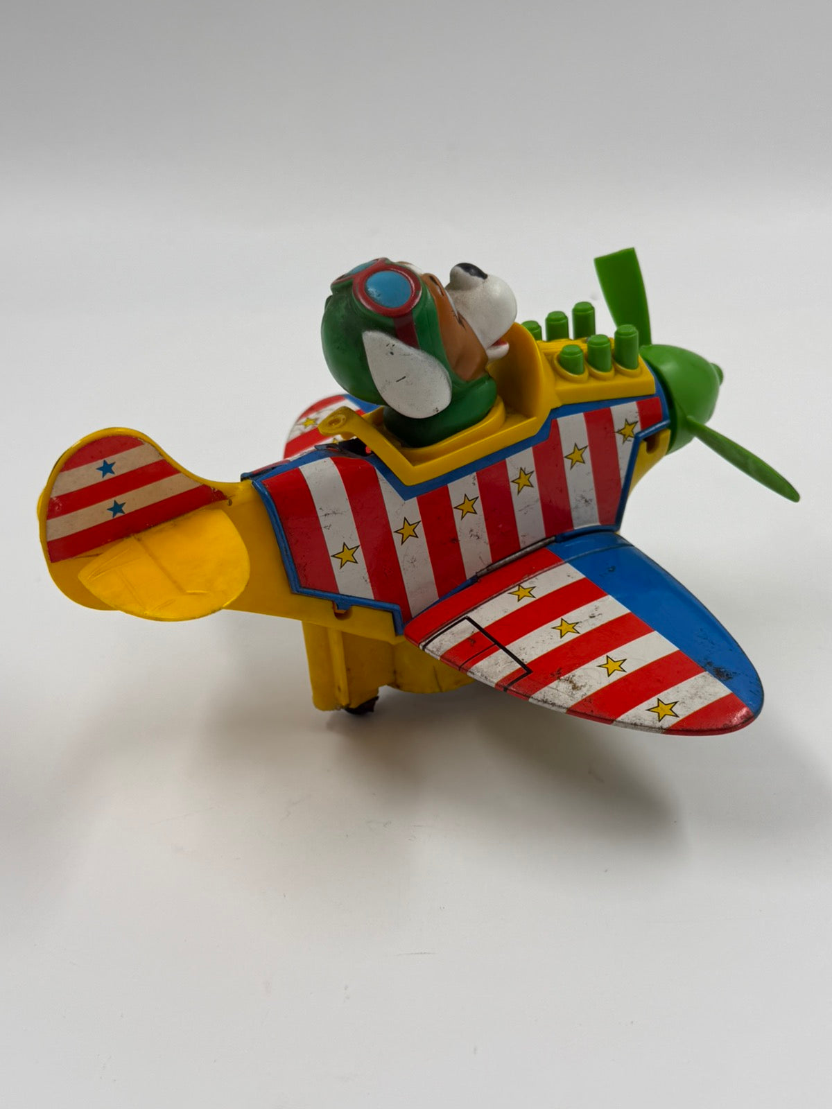 Vintage TPS Jolly Plane Doggy Pilot – Tin Toy Αεροπλάνο Made in Japan 1960s (For Parts / Repair)