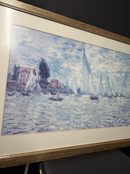 Κάδρο Monet Regatta at Argenteuil – Εκτύπωση Impressionism σε Ξύλινη Κορνίζα (Claude Monet Print) 94x63