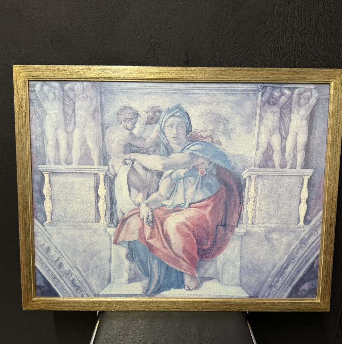 Κάδρο Αναγεννησιακού Στυλ – Εκτύπωση Michelangelo Sibyl σε Ξύλινη Κορνίζα (Art Print)