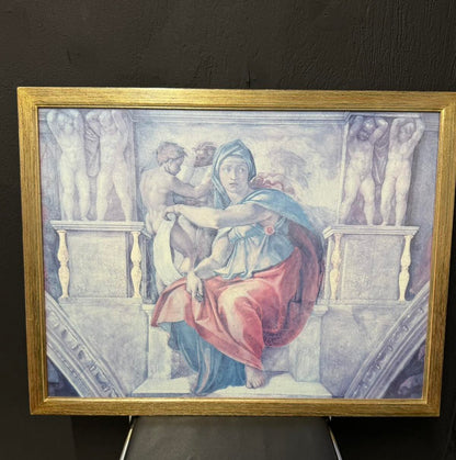 Κάδρο Αναγεννησιακού Στυλ – Εκτύπωση Michelangelo Sibyl σε Ξύλινη Κορνίζα (Art Print)
