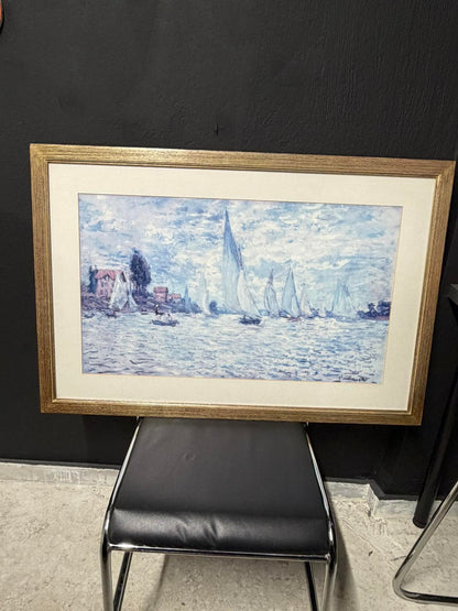 Κάδρο Monet Regatta at Argenteuil – Εκτύπωση Impressionism σε Ξύλινη Κορνίζα (Claude Monet Print) 94x63