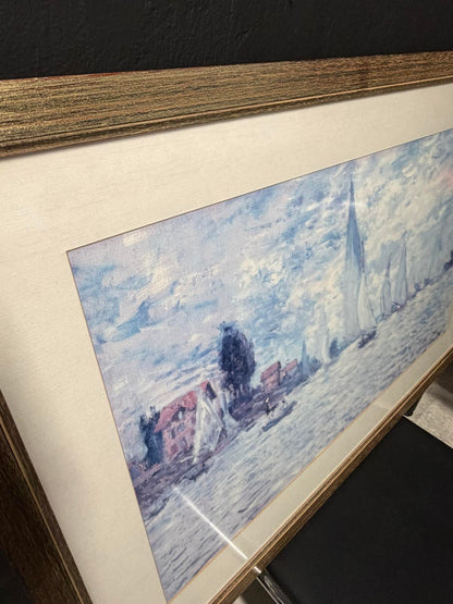 Κάδρο Monet Regatta at Argenteuil – Εκτύπωση Impressionism σε Ξύλινη Κορνίζα (Claude Monet Print) 94x63