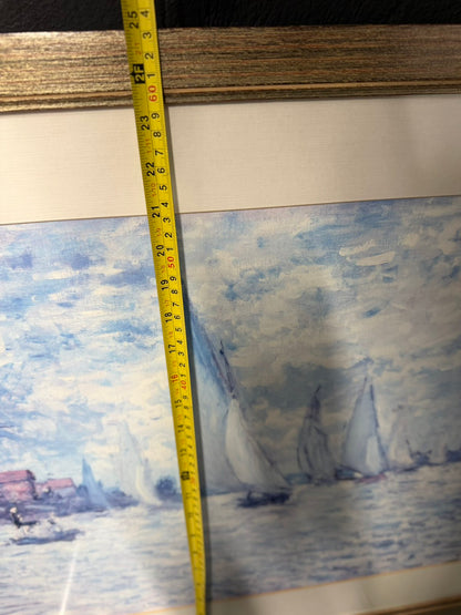 Κάδρο Monet Regatta at Argenteuil – Εκτύπωση Impressionism σε Ξύλινη Κορνίζα (Claude Monet Print) 94x63