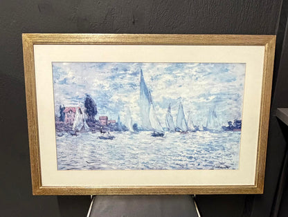 Κάδρο Monet Regatta at Argenteuil – Εκτύπωση Impressionism σε Ξύλινη Κορνίζα (Claude Monet Print)