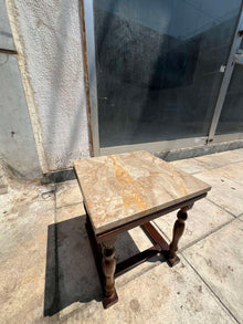 Μικρό Τραπεζάκι Ξύλινο Με Μαρμάρινη Βάση