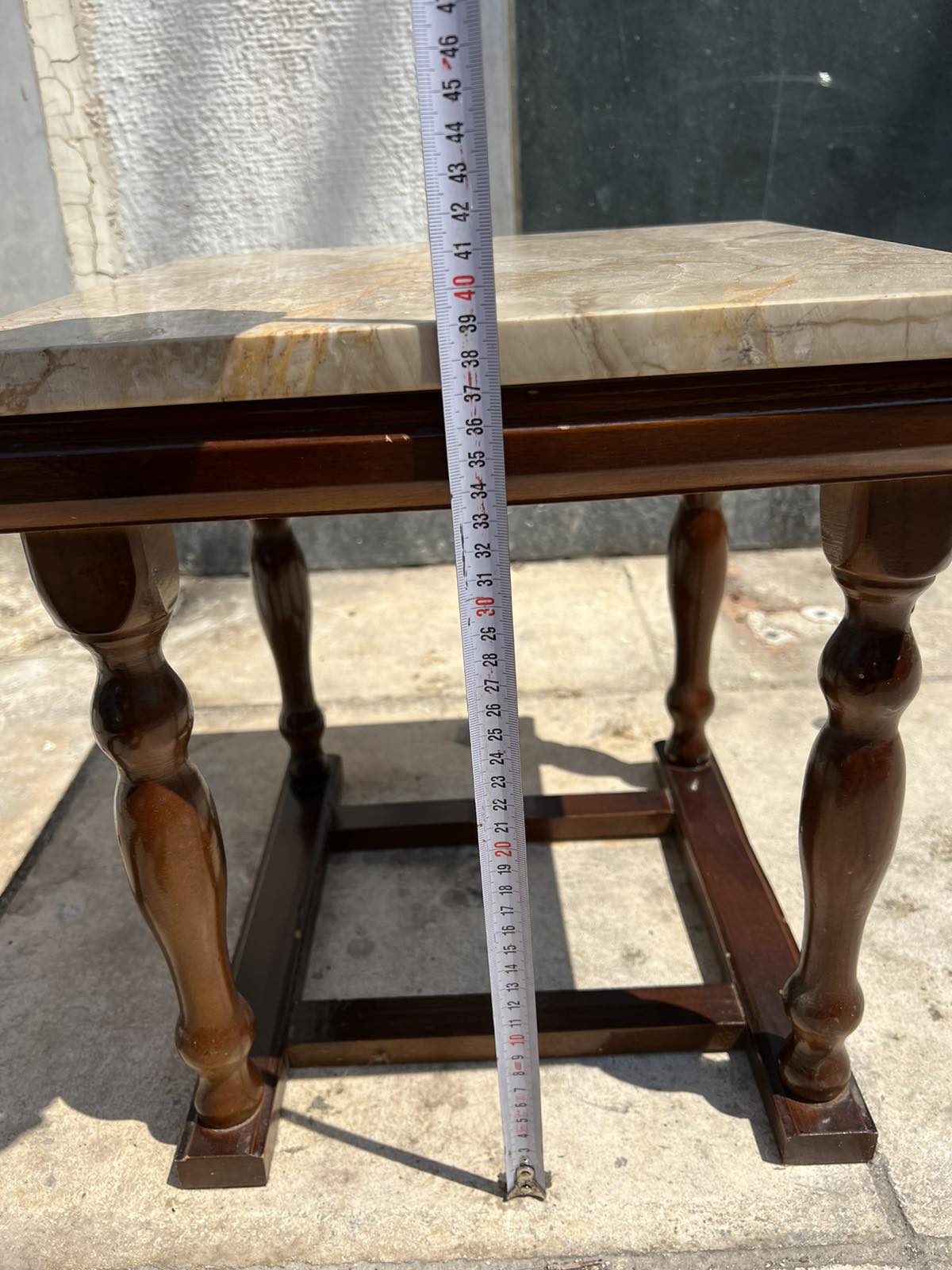 Μικρό Τραπεζάκι Ξύλινο Με Μαρμάρινη Βάση