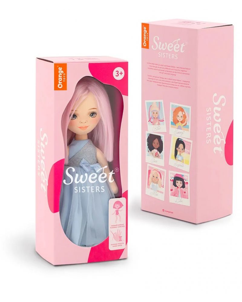 Κούκλα Orange Toys "Billie" Με Γαλάζιο Σατέν Φόρεμα-Sweet Sisters 32cm