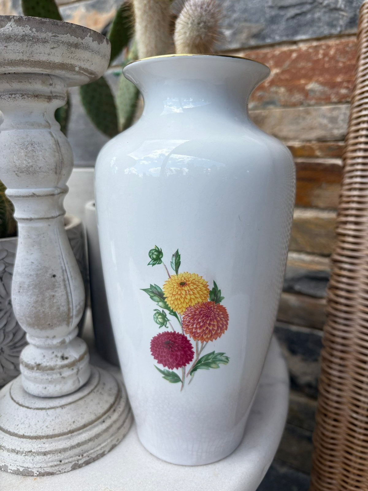Vintage Πορσελάνινο Βάζο Royal KPM Bavaria-Floral Σχέδιο