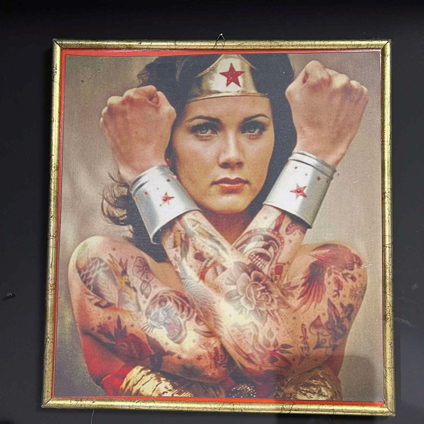 Κάδρο Wonder Woman Με Τατουάζ-Retro Tattoo Style